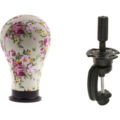 Canvas Block Head For Wig Making Manikin Mannequin Model With Clamp 23 Inch