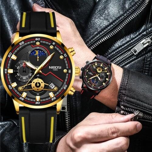 Relogio Masculino NIBOSI Simple Men Watches Fashion Casual Dress Wrist Watch Top Brand Luxury Ultra Thin Auto-Date Quartz Clocks