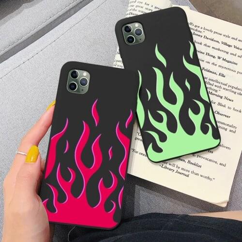 Artistic personality flame pattern phone case for iphone 11 12 Pro Max 6s 7 8 plus X XR XS Max SE 2020 Soft Silicone cover shell