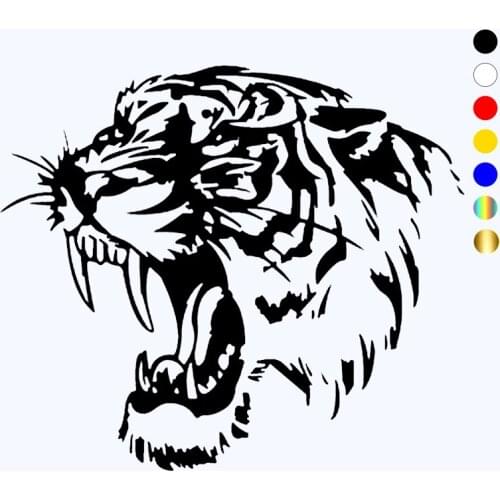 CK3338# Saber-toothed tiger 2 vinyl car sticker reflective waterproof cool waterproof removable decal self-adhesive car decal