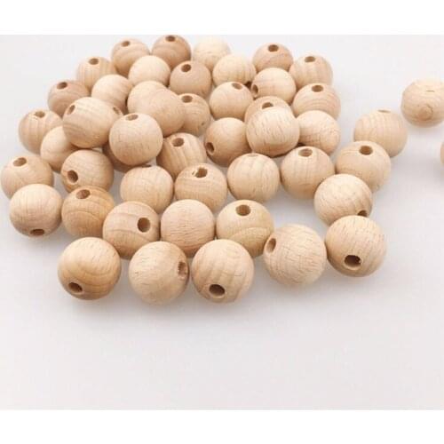 Beech Wooden Chewable 8-20mm Round Beads Ecofriendly Beech Beads DIY Craft Jewelry Accessories Baby Teether