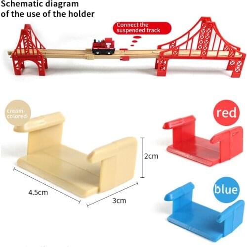 Track Slot Part Beech Wooden Railway Train Accessories Kits DIY City Station Construction Model Educational Toys for Children