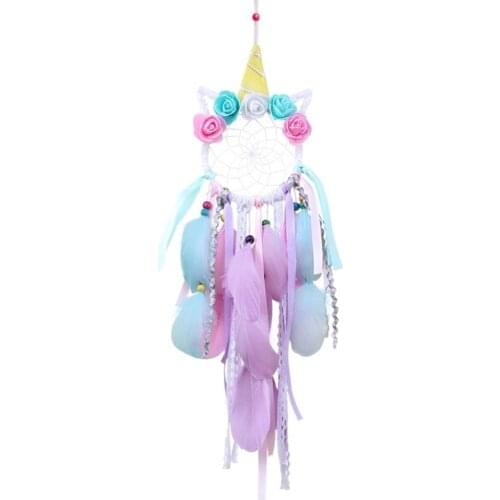 INS Dreamcatcher pendant Wall Pendant Dreamcatcher Style Handmade Feather Childrens Lace Wall Hanging Decoration #BO