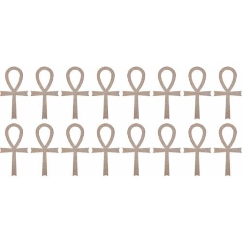 2x3.8cm Ankh rose gold glitter sticker label