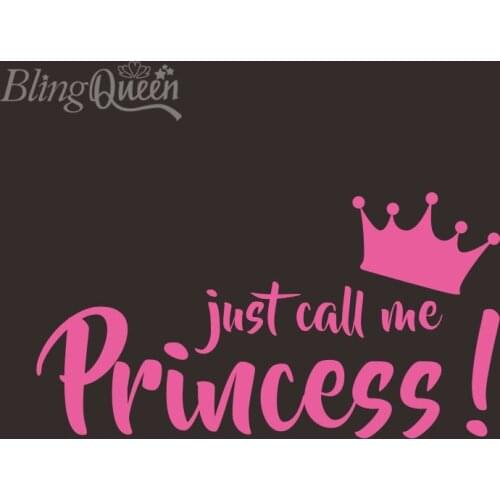 BlingQueen 12PCS/LOT T-Shirt Patches Heat Transfers Flock Vinyl Sticker Iron On Transfers Just call me Princess Design