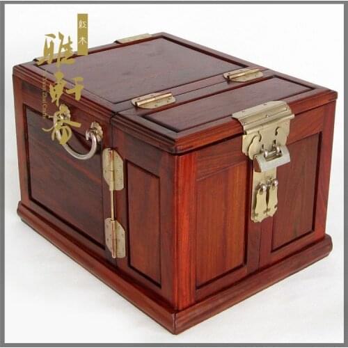 Rosewood rosewood jewelry box high grade multi-layer solid wood wooden box mirror with copper lock