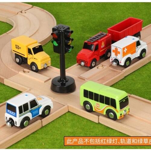 Variety of optional rail car utility vehicles aircraft compatible with wooden tracks of Brio trains Children car toy