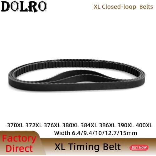 XL Timing Belt 370/372/376/380/84/386/390/400XL Width6.4/9.4/10/15mm Closed Loop Toothed Transmisson Rubber Timing Pulley Belt