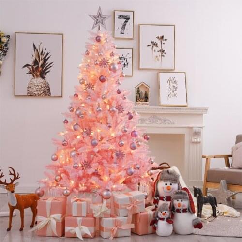 Pink Christmas Tree Christmas Party Decorations Christmas Decorations For Home Encryption Green Tree Mini Artificial Decorations