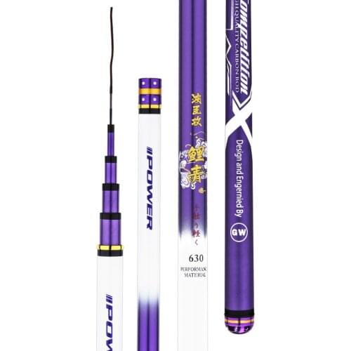 4.5m-11m Taiwan Fishing Canne Ultra-light Super-hard Power Hand Pole Long Sections Telescopic Wedkarstwo Olta Black Pit De Pesca