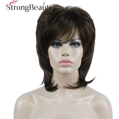 Strong Beauty Synthetic Wigs Medium Length Wavy Hair Women Capless Wig 15 Colors