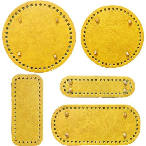 1 Pcs Round Rectangle Oval Long Bottom for Knitting Bag PU leather Women Bags Handmade Shoulder Bag Handbag DIY Bag Accessories