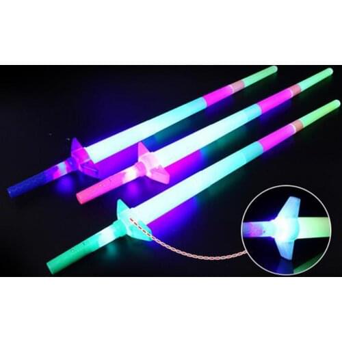 1 PC LED Glow Stick 4 Section Extendable LED Glow Sword Kids Toy Flashing Stick Concert For Party Concert Supplies Props