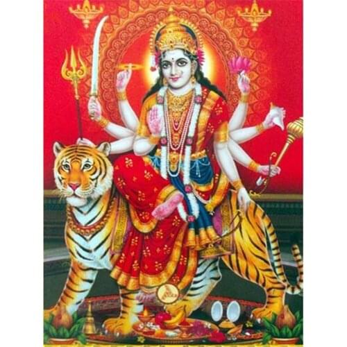 Buddha India Ganesha Printed Fabric 11CT Cross-Stitch Embroidery Full Kit DMC Threads Handmade Painting Needlework Wholesale