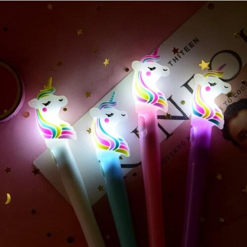 Party Decoration Kawaii Unicorn Light Silica Head Gel Pen Novelty Neutral Pen Kids Gift School Supply Lovely DIY Holiday Gift