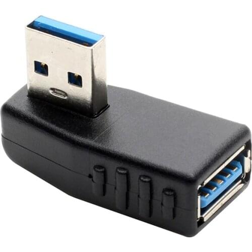 USB3.0 male to female right angle 90 degree right turn adapter USB3.0 revolution female extension head high speed