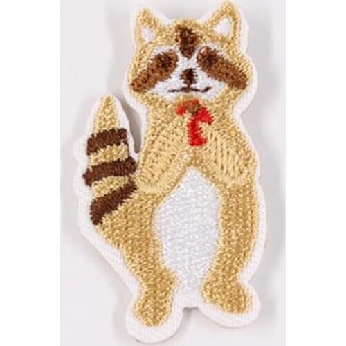Clothing diy embroidery badge iron on patch deal with it animal patches for clothe raccoon badge stickers fabric free shipping