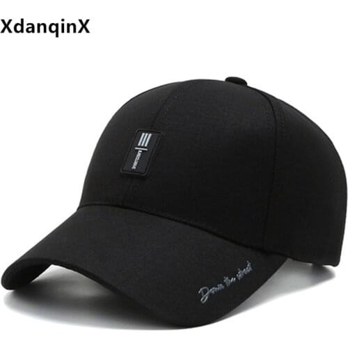 XdanqinX New Spring Cotton Baseball Caps For Men Dad Simple Casual Sports Cap Snapback Hat Adjustable Size Male Bone Tongue Cap