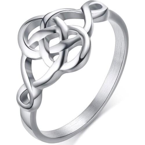 Ouroboros Rings for Women Vintage Hollow Stainless Steel Self-devourer Female Femme Jewelry US Size 7 8 9