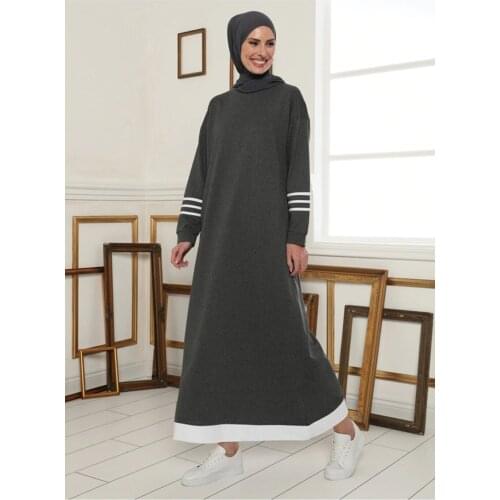 Womens Gray Handles Ribbon Detail Dress