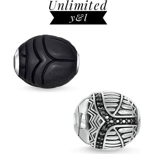 Beetle Scarab Karma Beads for Bracelet&Necklace Black CZ Animal Fashion Silver DIY Jewelry Making Accessories 2018 New Arrivals