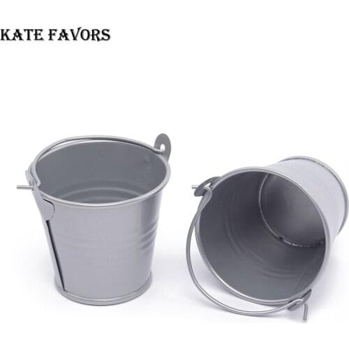 10Pcs/Lot Mini Candy Tin Bucket Chocolate Candy Box Pastoral Style Wedding Souvenirs Gift Pail Tinplate Flower Pot Planters