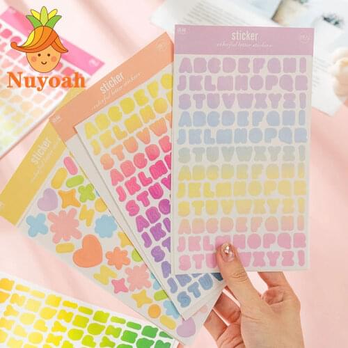 2Sheets Color Cute Letter Stickers Journaling Alphabet Planner Sticker Kawaii Scrapbooking Photo Album Deco Korean Stationery