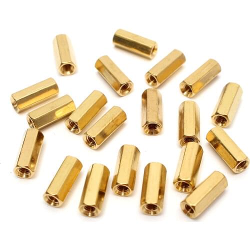 20Pcs/Set BrassM3x12mm M3x12 PCB Boards Hex Screw Net Nut Standoff Spacer Brass Standoff Spacer Assortment Motherboard Standoff