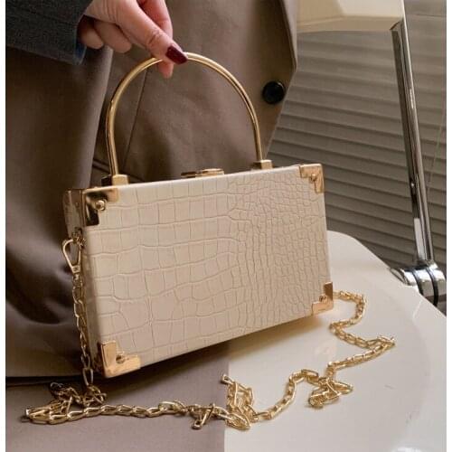 2021 Wholesale Snake Skin Box Handbags Young Lady Purses Popular Shoulder Bags For Women