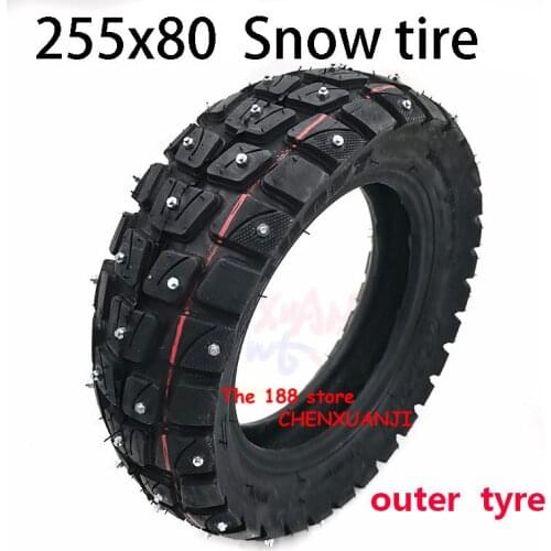 255x80 Snow Tire Inside and Outside Tire Thickening Electric Scooter 10 Inch Cross Country Anti Skid Pedal Scooter for Zero 10x