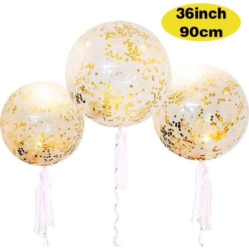 36 Inch Jumbo Gold Confetti Balloons Giant Latex Glitter Balloons for Party Birthdays Wedding Festivals Christmas Event Decor