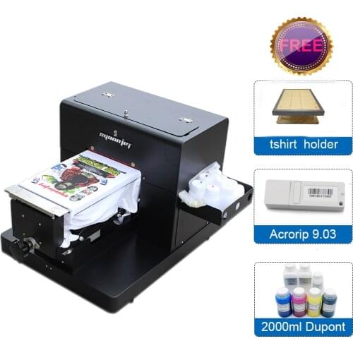 A4 size DTG tshirt flatbed printer with textile ink Direct to Garment T-Shirt Printing Machine phone case pvc card printer