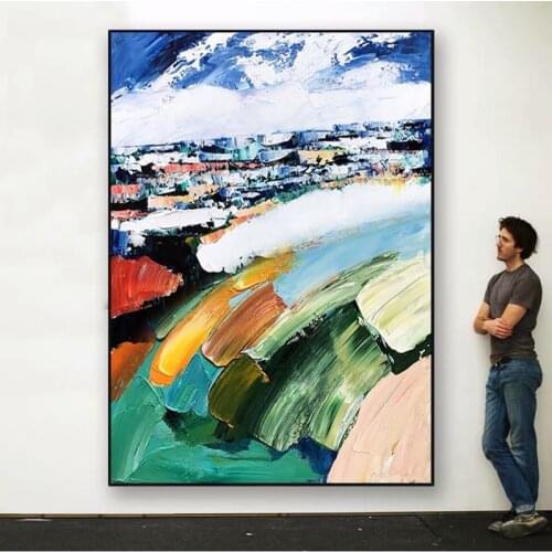 Knife Landscape Handmade Abstract Oil Painting On Canvas Large Size Wall Painting For Living Room Home Decor Original Painting