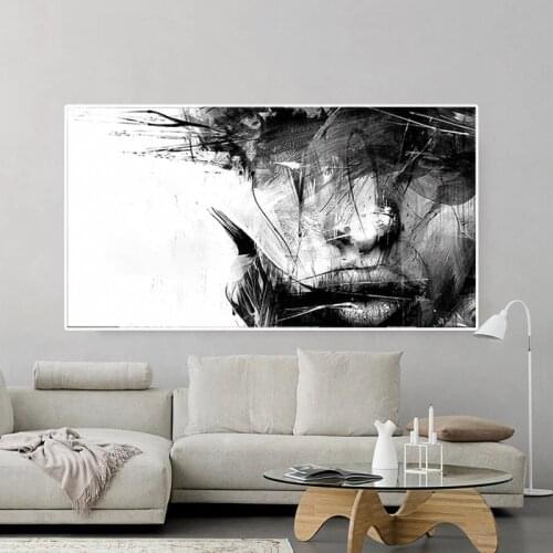 Abstract Face Line Black and White Art Painting Realistic Posters Aesthetic Bedroom Room Living Room Decoration Accessories