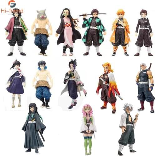 Anime Demon Slayer Kimetsu No Yaiba Figure Toys Kamado Nezuko Model Toys Agatsuma Zenitsu Action Figure Warrior PVC Model Toys