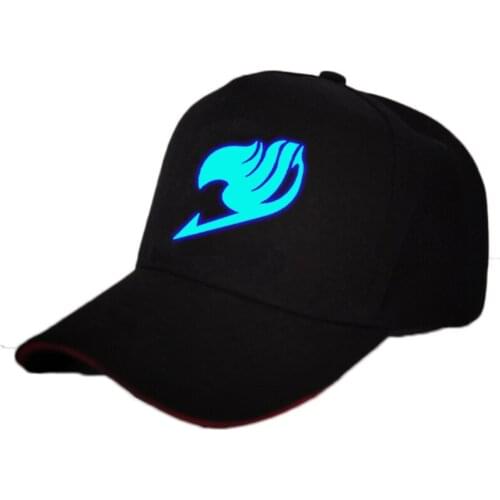 Hot Anime Fairy Tail Guild Cotton Hat Baseball Cap Printing Sport Luminous Hat unisex Accessories Cosplay Hip-Hop Fashion Gift