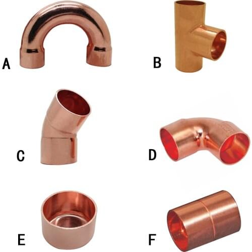 ID Y Shaped 2/3 Way Splitter Copper End Feed Solder Fitting For Air Conditio 3/8" 1/2" 3/4" 5/8" 16 19 22 25 28.6 32 35 38 42mm