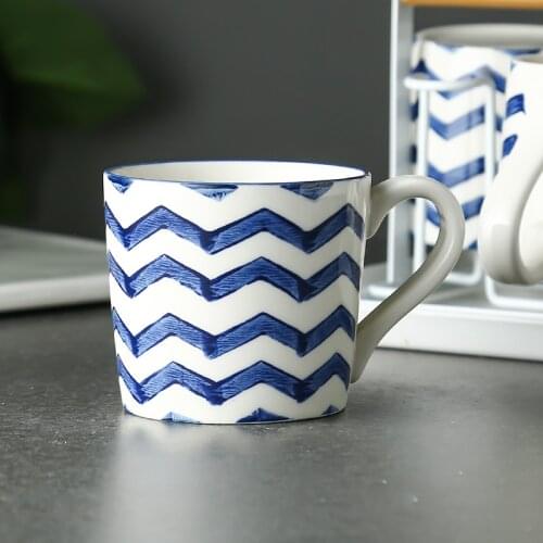 Nordic Style Ceramic Mark Cup Juice Milk Oatmeal Breakfast Coffee Cups Home Couple Custom Gift