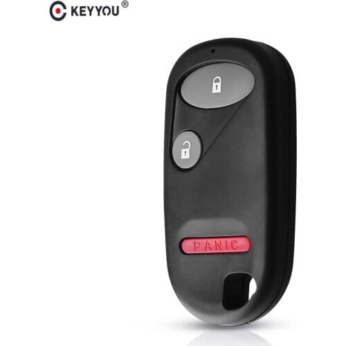KEYYOU 3 Buttons 2+Panic Blank Key Case Shell Replace For Honda Accord 1997 Element 2003-2011 CR-V Civic Remote Car Key Cover