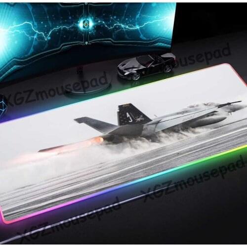 XGZ Airplane HD Pattern Custom Large RGB Gaming Mouse Pad Black Lock Edge Computer Desk Mat Rubber Non-slip for Csgo Dota Gamer
