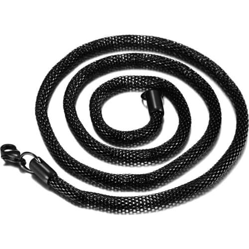 3.2mm Black Gold Round Mesh Necklace New Korean Fashion Jewelry Made Of High-Quality Titanium Steel