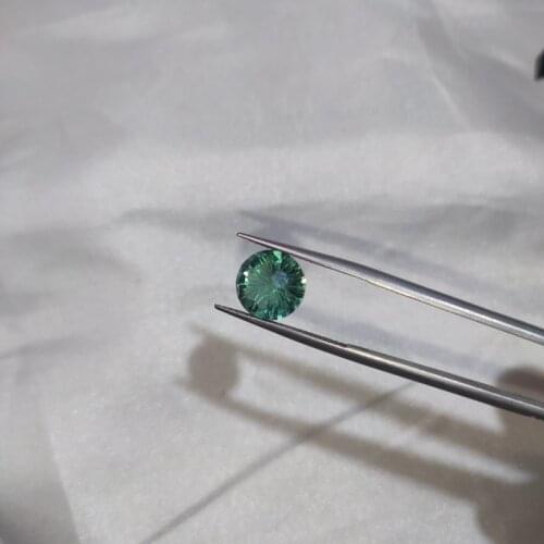 Natural bright green crystal nude gem fireworks color DIY ornament gift 10X10 mm size round shape on ring necklace jewelry