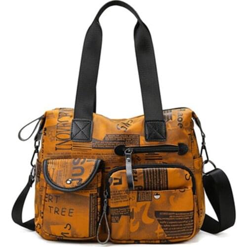 New casual nylon handbags printed outdoor large-capacity handbags multifunctional lightweight one-shoulder diagonal hand bag