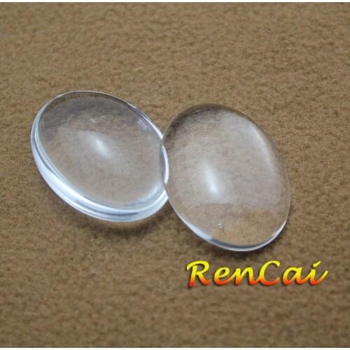 100pcs 10x14/13x18mm Oval Glass Cabochons Flat Back Clear Crystal For DIY Charm Pendant Necklace Jewelry Making