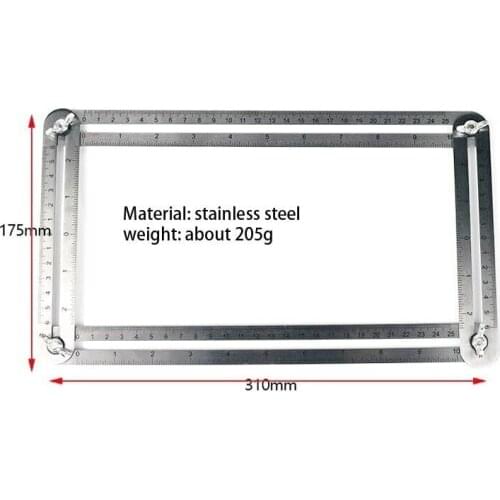 Movable four folding ruler, four side parallel ruler, multi angle ruler Multifunctional folding ruler plastic / stainless steel
