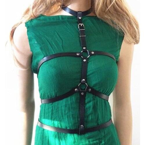 New Garters Leather bra Metal Buckle Belt For Women halloween Chest harness Straps body chain bra body Suspenders Female Belt