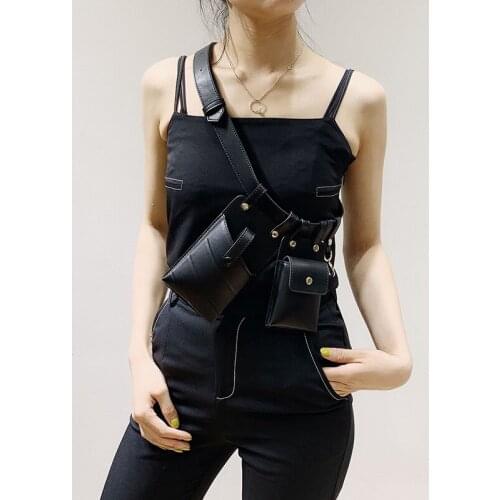 2019 Waist Bag Women Black Waist Fanny Packs Belt Bag Luxury Leather Chest Handbag Black Color New Fashion High Quality Belt Bag