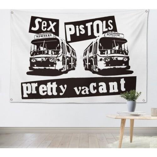 The Sex Pistols Rock Band Hanging Art Waterproof Cloth Polyester Fabric 56X36 inches Flags banner Bar Cafe Hotel Decor