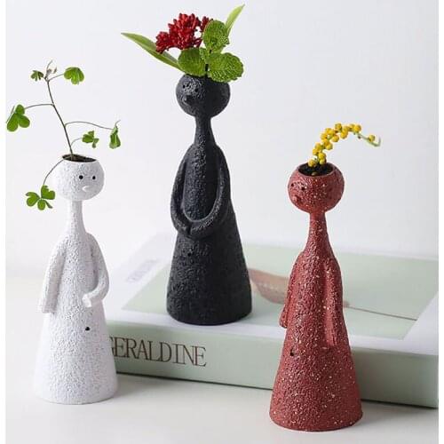 Nordic Personalized Creative Art Portrait Flower Pot Style Living Room Desktop Mini Plant Pot Mini Flower Vase Decorations