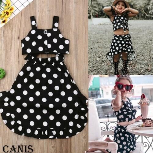 2020 Summer Infant Kids Girls Clothes Sets Fashion Striped Sleeveless Vest Tops Mini Skirts 2pcs Outfits 1-6Y